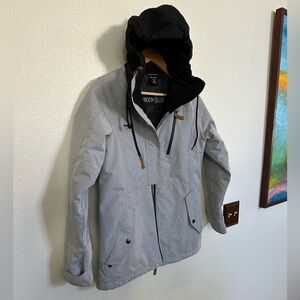 Body Glove Light Gray Ski Snowboard Jacket with Black Accents